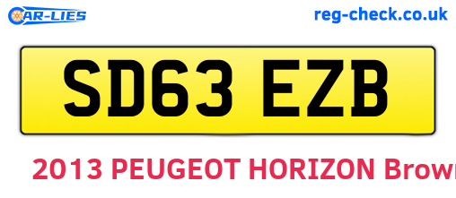 SD63EZB are the vehicle registration plates.