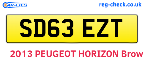 SD63EZT are the vehicle registration plates.