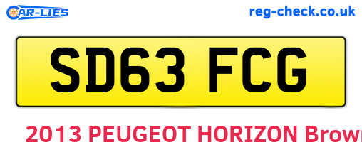 SD63FCG are the vehicle registration plates.