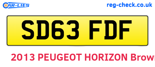 SD63FDF are the vehicle registration plates.