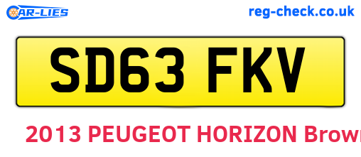 SD63FKV are the vehicle registration plates.