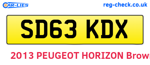 SD63KDX are the vehicle registration plates.