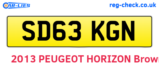 SD63KGN are the vehicle registration plates.