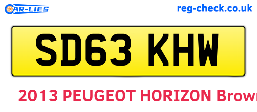 SD63KHW are the vehicle registration plates.