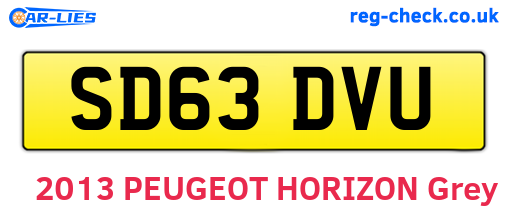 SD63DVU are the vehicle registration plates.