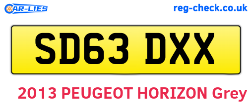SD63DXX are the vehicle registration plates.