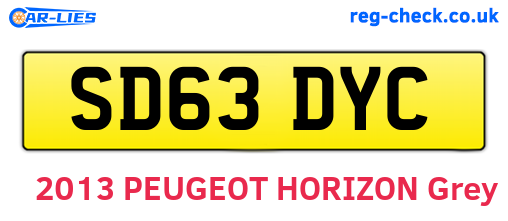 SD63DYC are the vehicle registration plates.