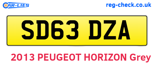 SD63DZA are the vehicle registration plates.