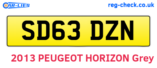 SD63DZN are the vehicle registration plates.