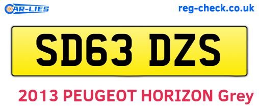 SD63DZS are the vehicle registration plates.