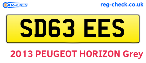 SD63EES are the vehicle registration plates.