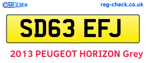 SD63EFJ are the vehicle registration plates.