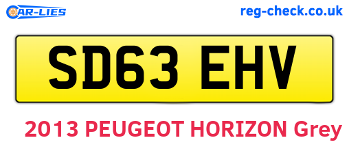 SD63EHV are the vehicle registration plates.