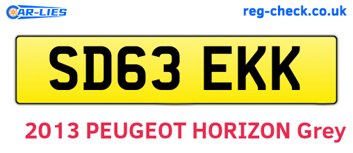 SD63EKK are the vehicle registration plates.