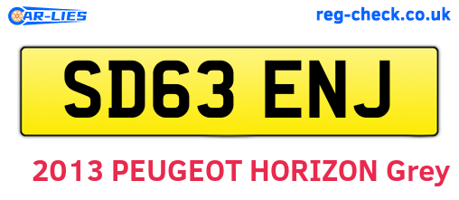 SD63ENJ are the vehicle registration plates.