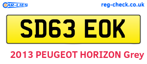 SD63EOK are the vehicle registration plates.