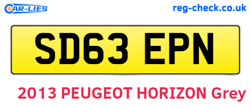 SD63EPN are the vehicle registration plates.