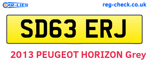 SD63ERJ are the vehicle registration plates.