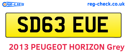 SD63EUE are the vehicle registration plates.