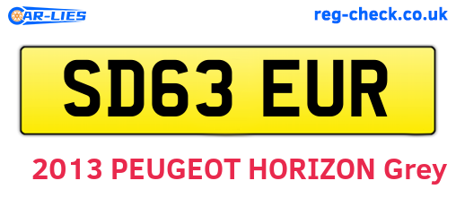SD63EUR are the vehicle registration plates.