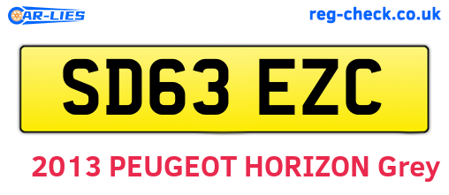 SD63EZC are the vehicle registration plates.
