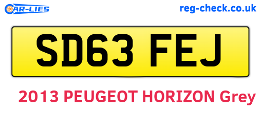 SD63FEJ are the vehicle registration plates.