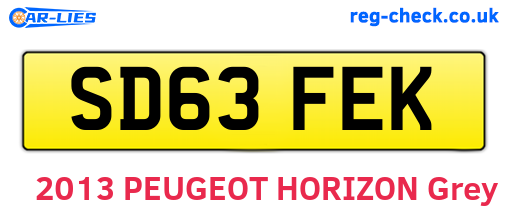 SD63FEK are the vehicle registration plates.