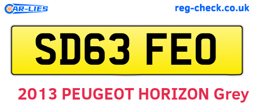 SD63FEO are the vehicle registration plates.