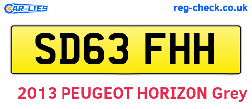 SD63FHH are the vehicle registration plates.