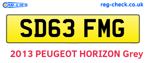 SD63FMG are the vehicle registration plates.