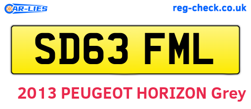 SD63FML are the vehicle registration plates.