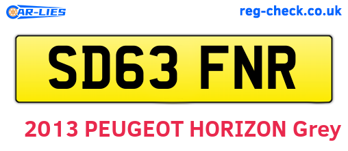 SD63FNR are the vehicle registration plates.
