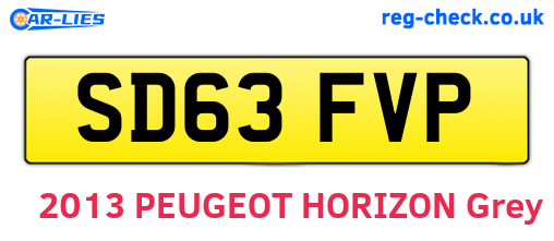 SD63FVP are the vehicle registration plates.