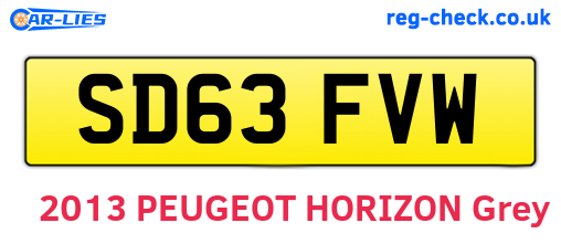 SD63FVW are the vehicle registration plates.