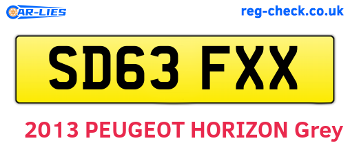 SD63FXX are the vehicle registration plates.