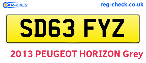 SD63FYZ are the vehicle registration plates.