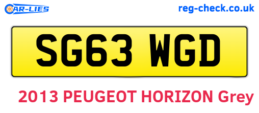 SG63WGD are the vehicle registration plates.
