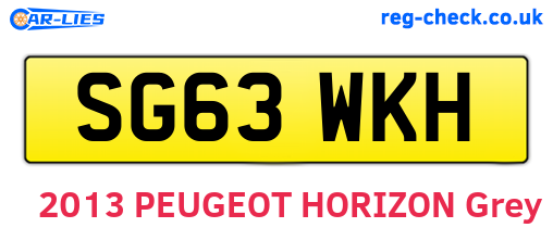 SG63WKH are the vehicle registration plates.