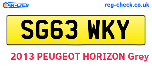 SG63WKY are the vehicle registration plates.