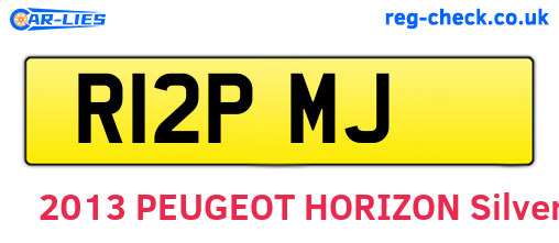 R12PMJ are the vehicle registration plates.