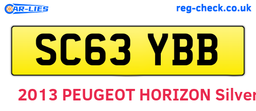 SC63YBB are the vehicle registration plates.