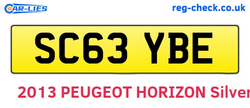 SC63YBE are the vehicle registration plates.
