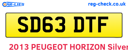 SD63DTF are the vehicle registration plates.