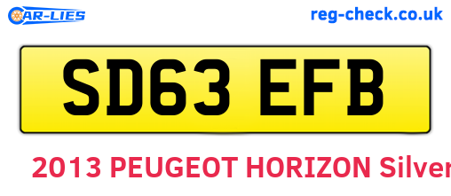 SD63EFB are the vehicle registration plates.