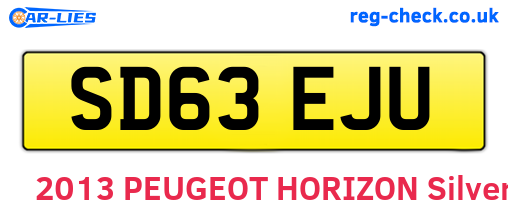 SD63EJU are the vehicle registration plates.