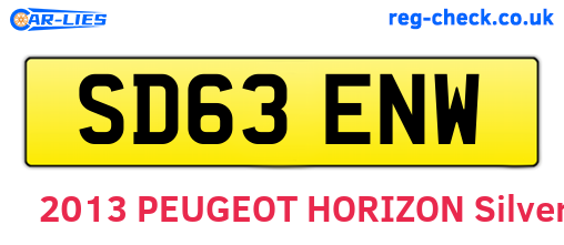 SD63ENW are the vehicle registration plates.