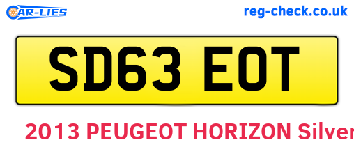 SD63EOT are the vehicle registration plates.