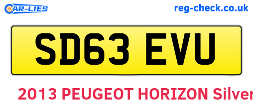 SD63EVU are the vehicle registration plates.