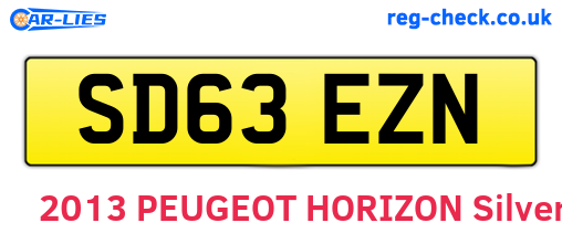 SD63EZN are the vehicle registration plates.