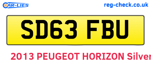 SD63FBU are the vehicle registration plates.